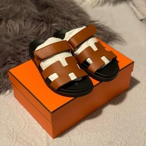 Hermès Chypre Sandals Womens Size 38.5